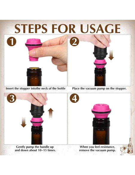 24 Tapones de Vacío para Vino Leinuosen Silicona Reutilizables