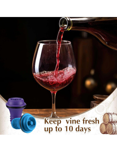 24 Tapones de Vacío para Vino Leinuosen Silicona Reutilizables