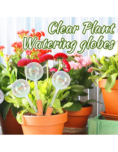 6 Esferas de Riego Automático de Vidrio Iridiscente para Plantas