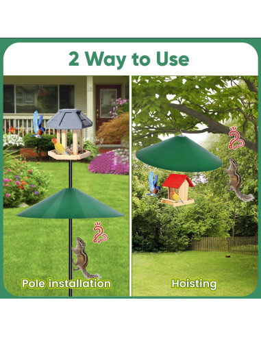 Baffle para Ardillas KITVONA 61 cm Verde - A prueba de aves