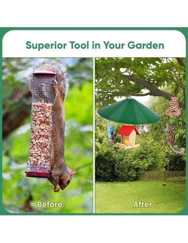 Baffle para Ardillas KITVONA 61 cm Verde - A prueba de aves