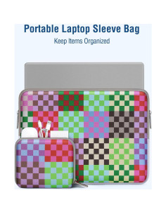 Funda para Laptop MOSISO 13-14" Neopreno Cuadrícula Colorida 2