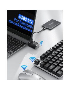 Adaptador USB 3.0 FORIDA Hub 3 Puertos Negro - Divisor Portátil 2