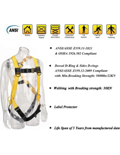 Arnés de Seguridad WELKFORDER WFH001M 3 Puntos 140 kg 2