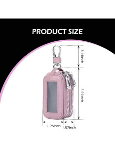 Funda de Llave de Coche de Cuero Rosa Universal - Soporte Práctico 2