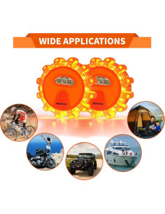 Flares LED de Emergencia Markstor 8 Piezas 15 LEDs Ámbar 2