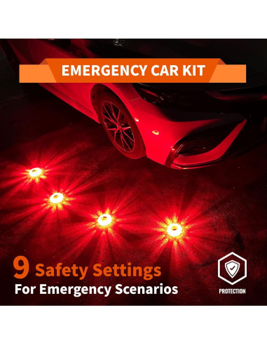 Flares LED de Emergencia Markstor 8 Piezas 15 LEDs Ámbar