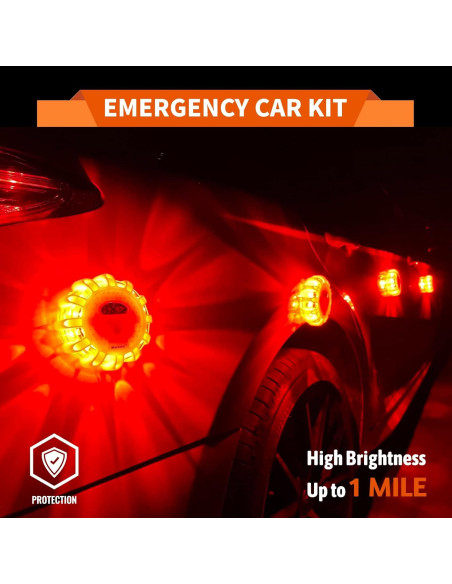 Flares LED de Emergencia Markstor 8 Piezas 15 LEDs Ámbar