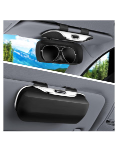 Soporte de Gafas de Sol Pakanana para Visera de Coche Negro