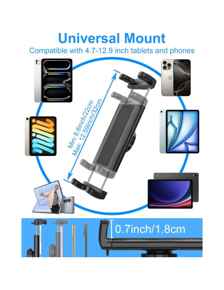 Soporte para iPad y Tabletas Kolasels TS002, Ajustable 360