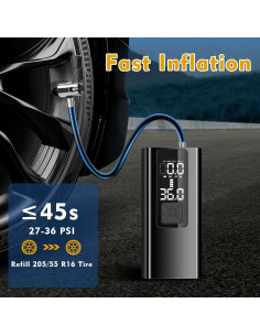 Compresor de Aire Portátil Yaseme 150 PSI con Luz LED 2