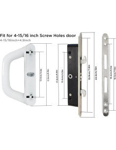 Juego de Manija para Puerta Corrediza Augenweide Blanco 12.54 cm 2