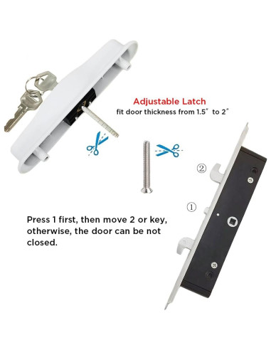 Juego de Manija para Puerta Corrediza Augenweide Blanco 12.54 cm