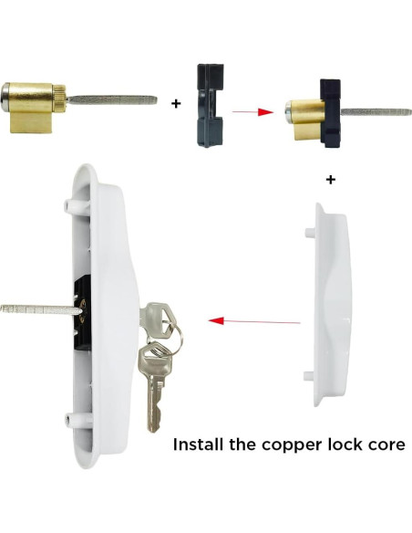 Juego de Manija para Puerta Corrediza Augenweide Blanco 12.54 cm