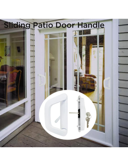 Juego de Manija para Puerta Corrediza Augenweide Blanco 12.54 cm