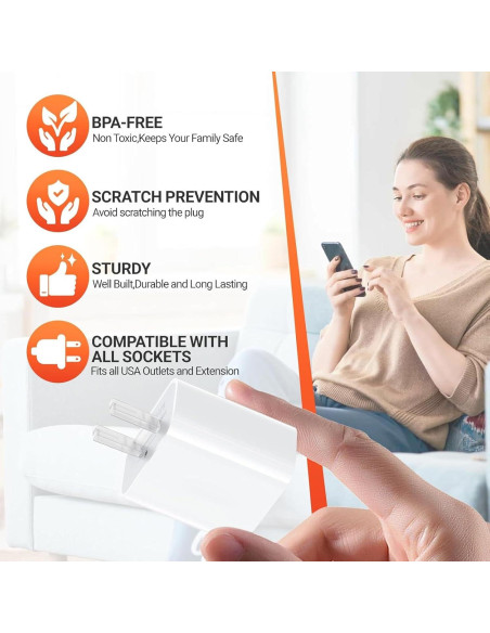 10 Cubiertas de Enchufe de Seguridad RHUISHU 2 Pines Estándar