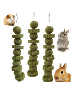 Juguetes de Masticar para Conejos Kathson - 3 Piezas de Hierba Timothy