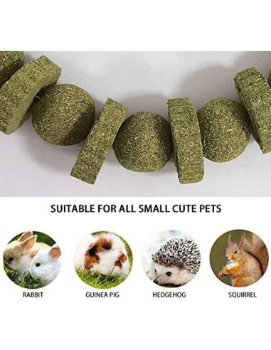 Juguetes de Masticar para Conejos Kathson - 3 Piezas de Hierba Timothy