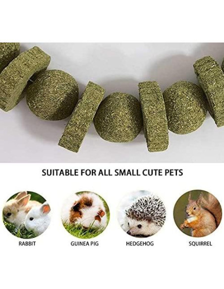 Juguetes de Masticar para Conejos Kathson - 3 Piezas de Hierba Timothy