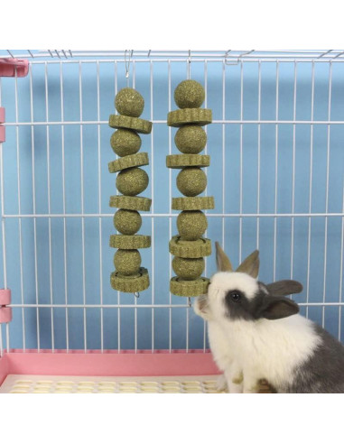 Juguetes de Masticar para Conejos Kathson - 3 Piezas de Hierba Timothy