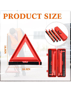 Triángulos de Advertencia Kanayu 9 Pcs Reflectantes Emergencia 2