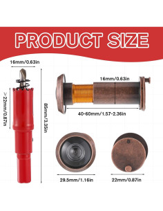 Mirilla de puerta 220 grados Alrhso con cubierta de privacidad 2