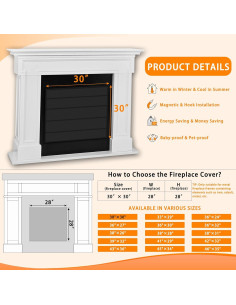 Cubierta Magnética para Chimenea JUIN 76.2x76.2 cm Aislante 2