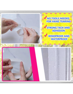 Cinta de Sellado para Ventanas WENSSKKU 5cm x 19.81m Blanca 2