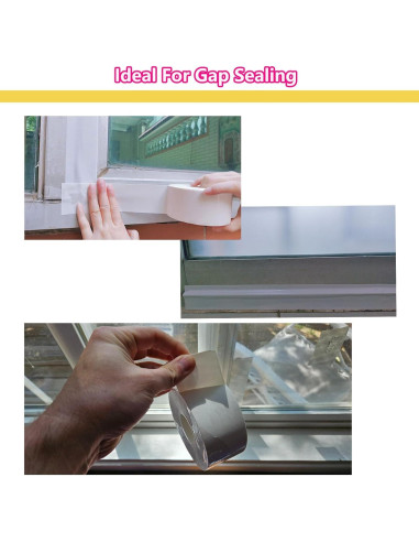 Cinta de Sellado para Ventanas WENSSKKU 5cm x 19.81m Blanca