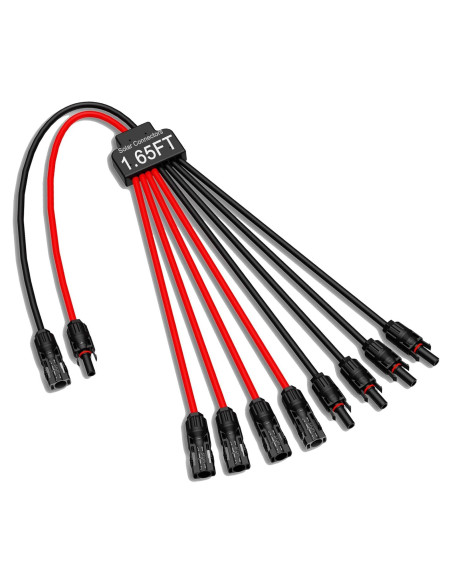 Conectores Solares JXMXRPV para 4 Paneles, Adaptador Y 2 a 8 Conectores Solares JXMXRPV para 4 Paneles, Adaptador Y 2 a 8