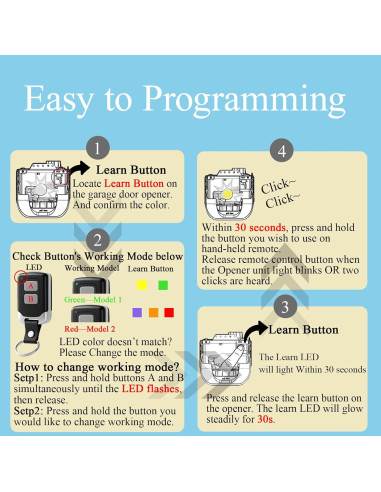 Control Remoto de Garaje Liftmaster 893MAX 891LM 2 Piezas