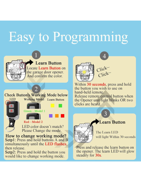 Control Remoto de Garaje Liftmaster 893MAX 891LM 2 Piezas