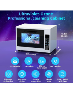 Limpiador de Herramientas de Uñas SIXRARI 21L UV Blanco 2