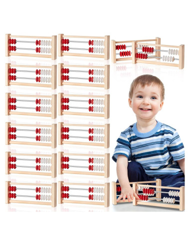 8 Piezas Ábaco de Madera Rekenrek para Niños 6+