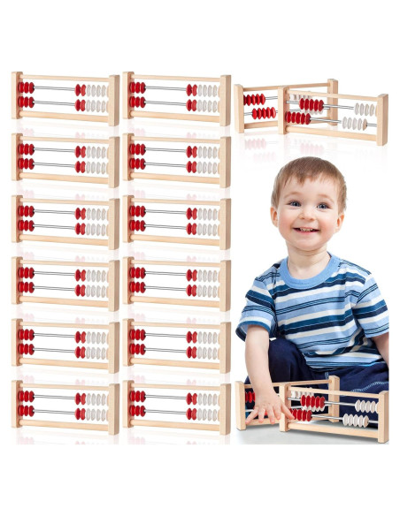 8 Piezas Ábaco de Madera Rekenrek para Niños 6+