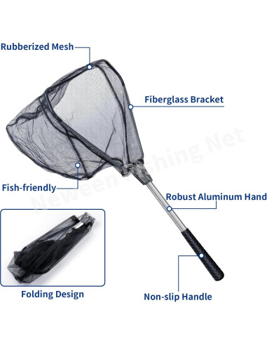 Red de Pesca Neween Telescópica Plegable 21" Nylon