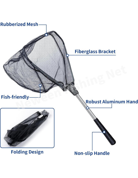 Red de Pesca Neween Telescópica Plegable 21" Nylon