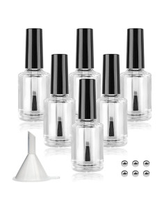 Botellas de Esmalte de Uñas Vacías Agidea 15ml - Paquete de 6