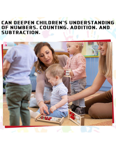 8 Piezas Ábaco de Madera Rekenrek para Niños 6+