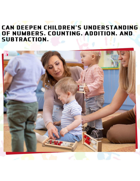 8 Piezas Ábaco de Madera Rekenrek para Niños 6+