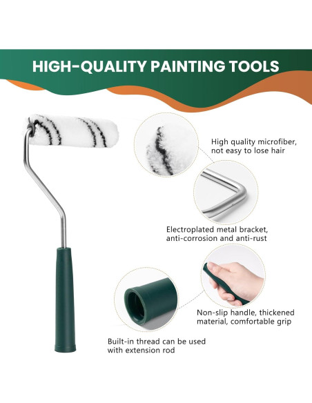 Kit de Rodillos de Pintura Microfibra 24 Piezas 10 cm