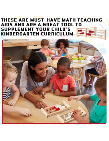 8 Piezas Ábaco de Madera Rekenrek para Niños 6+