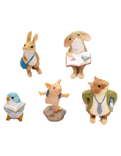 Kit de Miniaturas de Jardín TZSSP - 5 Piezas Animales de Resina