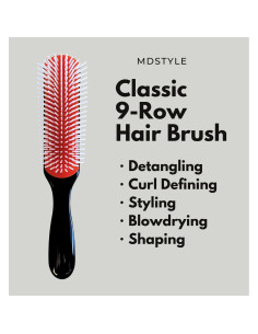 Cepillo Desenredante MDSTYLE para Cabello Rizado y Grueso - Negro 2