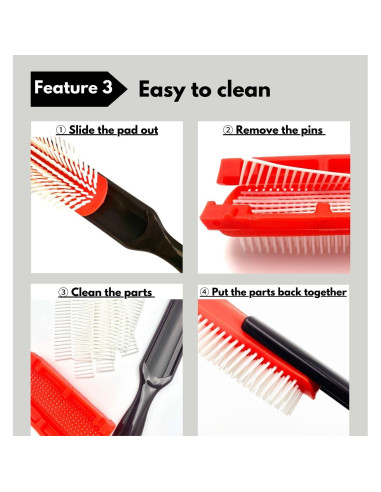 Cepillo Desenredante MDSTYLE para Cabello Rizado y Grueso - Negro