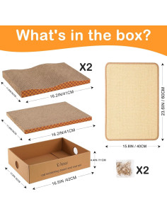 Alfombra Rascadora para Gatos Uross con 3 Tableros Sisal 2