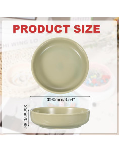 Soporte para Clips de Papel Cerámica PATIKIL Verde Matcha 90x25mm 2