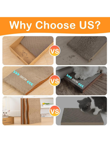 Alfombra Rascadora para Gatos Uross con 3 Tableros Sisal