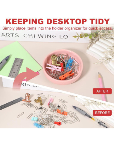 Soporte para Clips de Papel Cerámica PATIKIL Verde Matcha 90x25mm