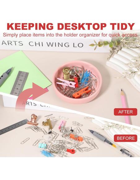 Soporte para Clips de Papel Cerámica PATIKIL Verde Matcha 90x25mm